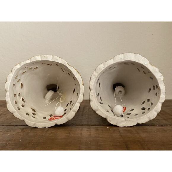 VINTAGE  1950's CERAMIC HEAVENLY ANGEL BELLS - Set of 2 - 5 1/2" Tall - Picture 10 of 13